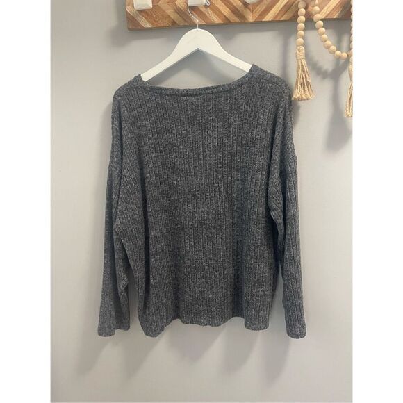 Only Carmakoma dark grey ribbed long sleeve top Size 1X - Picture 2 of 7